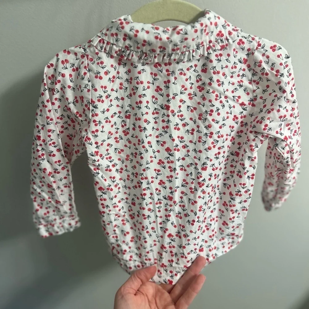 Rachel Riley Cherry Button up blouse! 18 months Excellent condition!100% cotton